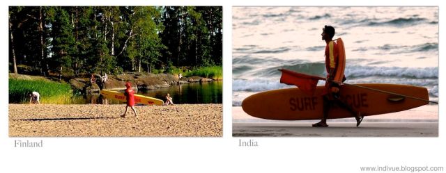 Hengenpelastaja, surf rescue -lauta, Suomessa sekä Intiassa - Lifeguard and a surf rescue -board, in Finland and in India