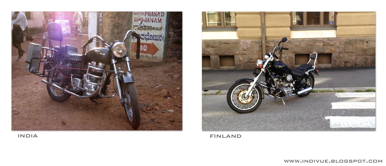 Motorcycles in India and in Finland