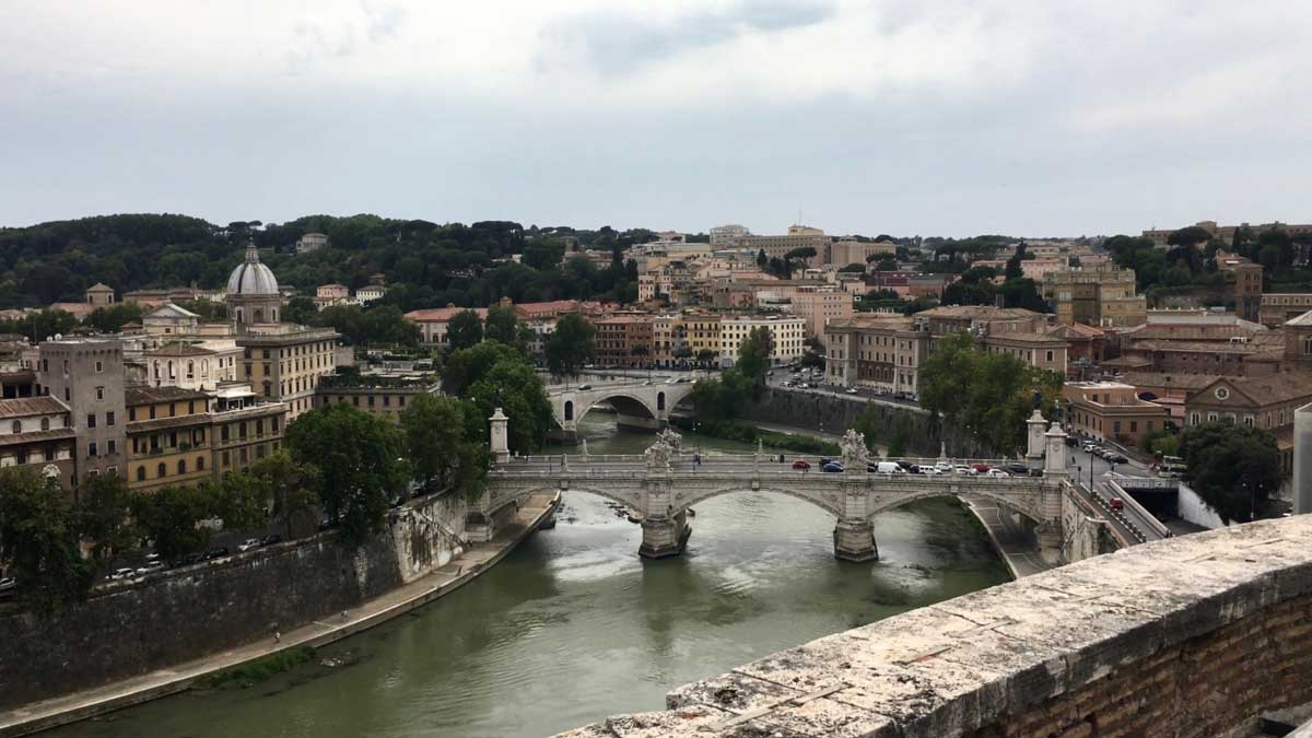 Rome Italy buildings and the river Tiber