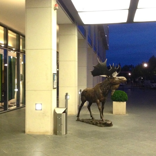 Moose outside the Hotel Scandic Potsdamer Platz