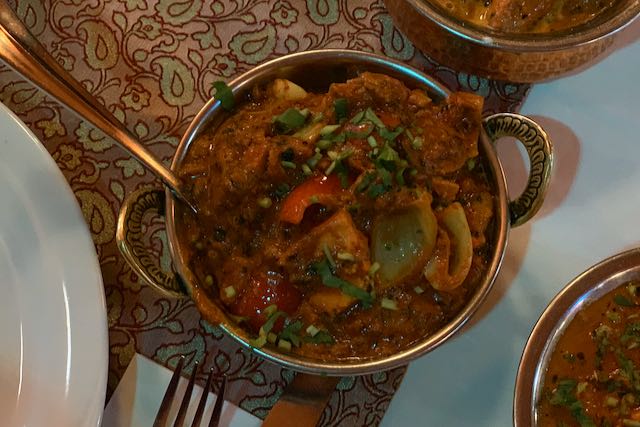 Kadai chicken in Indian Jewel restaurant in Prague