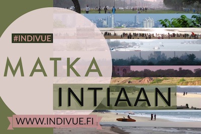 Mini button image of Trip to India in Finnish language