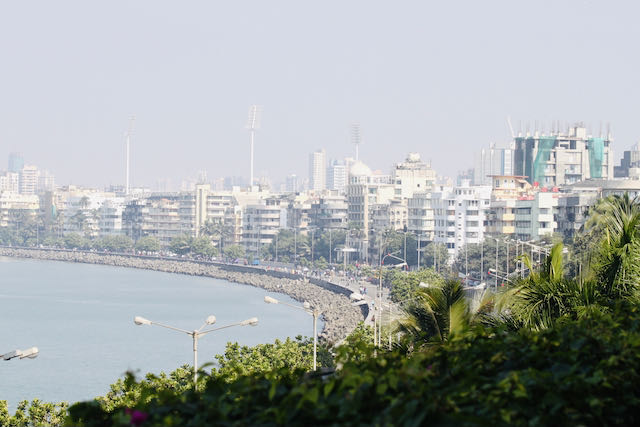 Marine drive view from the hotel Oberoi Trident Mumbai