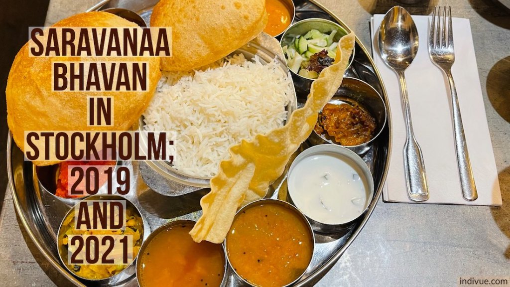 Thali in Saravanaa Bhavan South Indian restaurant in Stockholm