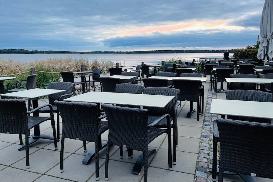 Nice seaview café in Munkkiniemi, West Helsinki, Finland