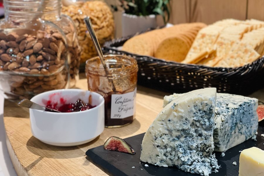 Cheeses, biscuits and jams in Silja Line's Christmas buffet