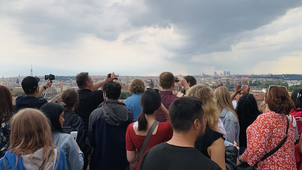 tourists in Prague Czech